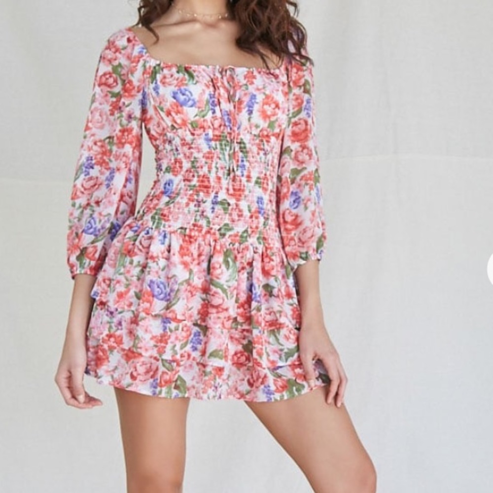 Pink floral dress